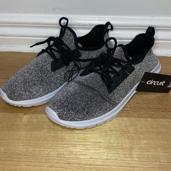 Circuit Shoes - Silver Sparkly Sneakers - Size 9